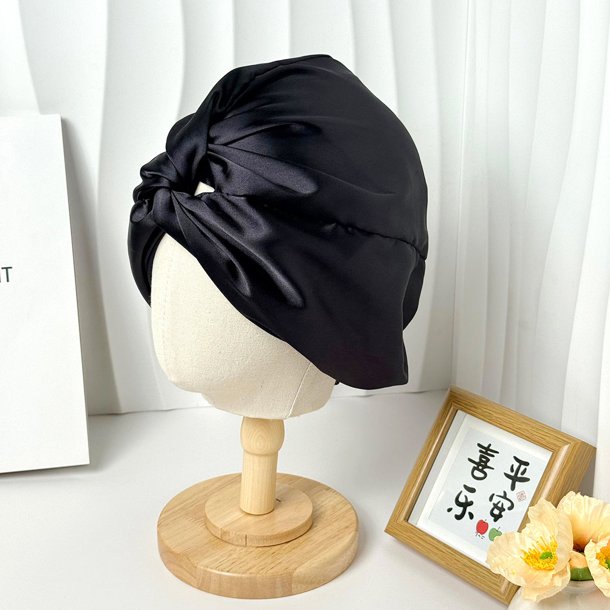 Double-Layer Adjustable Satin Imitation Silk Hair Care Cap