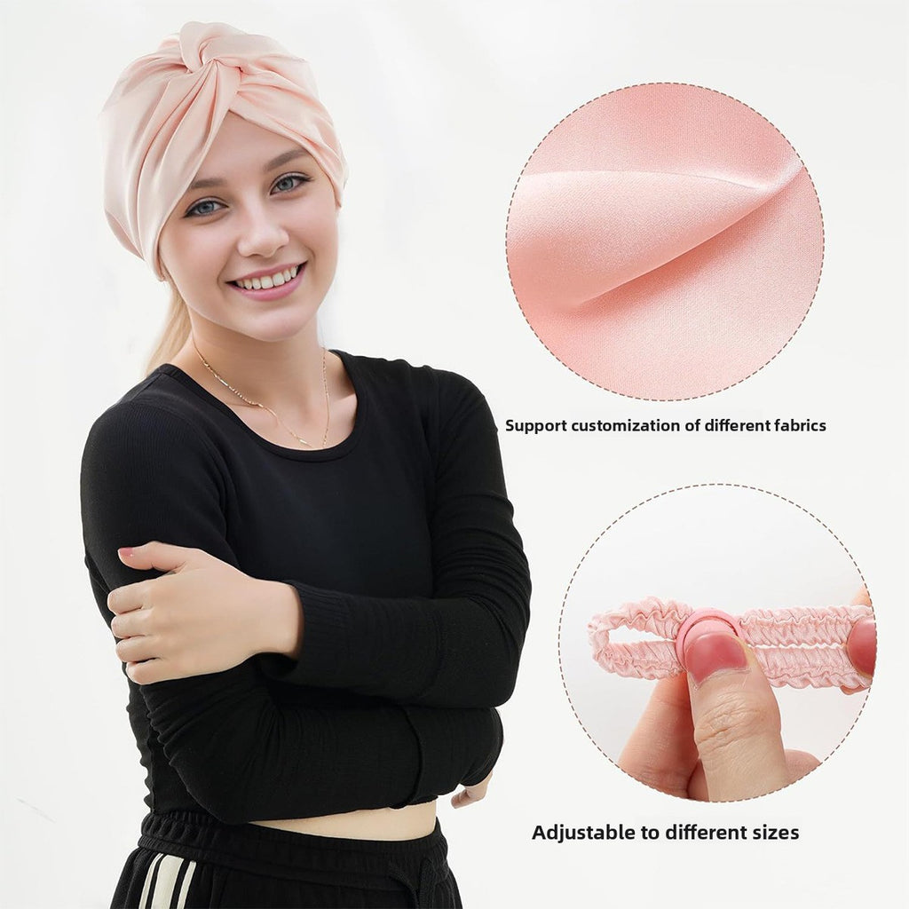 Double-Layer Adjustable Satin Imitation Silk Hair Care Cap