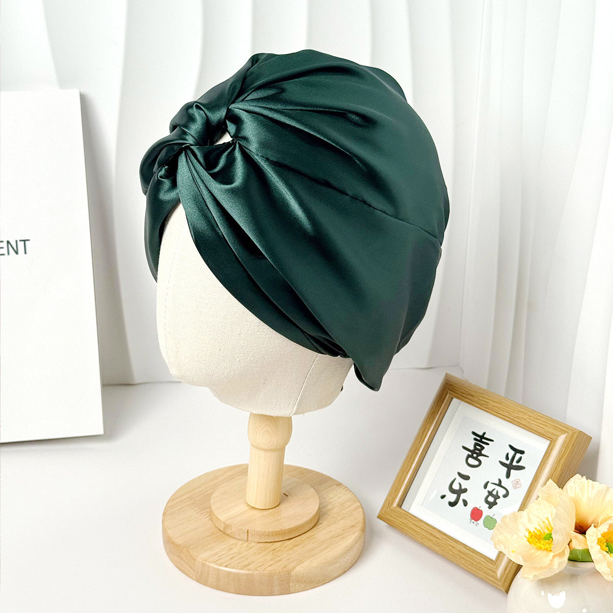 Double-Layer Adjustable Satin Imitation Silk Hair Care Cap