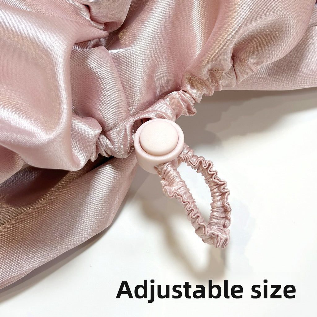 Double-Layer Adjustable Satin Imitation Silk Hair Care Cap