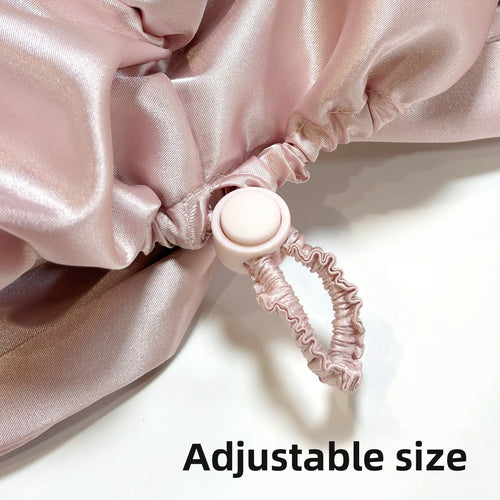 Double-Layer Adjustable Satin Imitation Silk Hair Care Cap