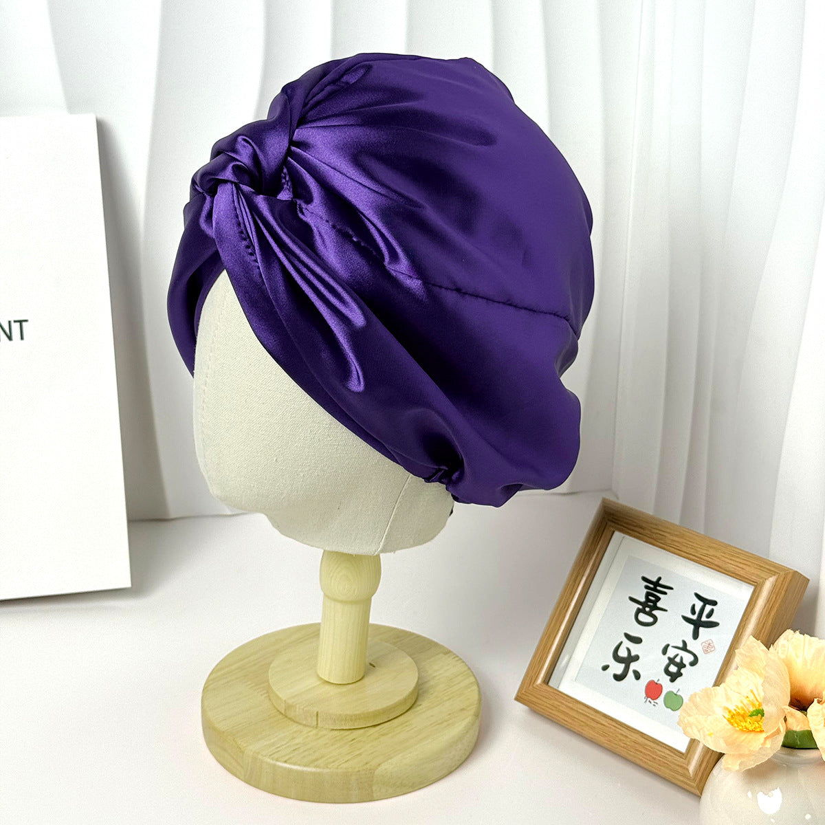 Double-Layer Adjustable Satin Imitation Silk Hair Care Cap